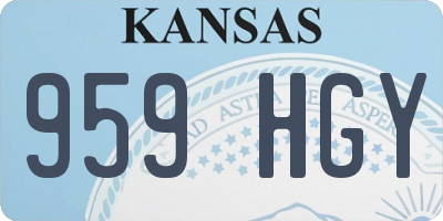 KS license plate 959HGY