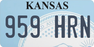 KS license plate 959HRN