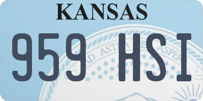 KS license plate 959HSI