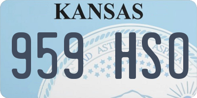 KS license plate 959HSO