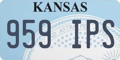 KS license plate 959IPS