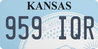 KS license plate 959IQR