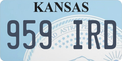 KS license plate 959IRD
