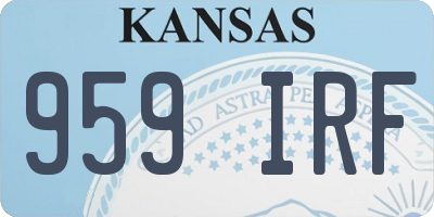 KS license plate 959IRF