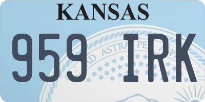 KS license plate 959IRK