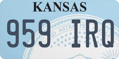 KS license plate 959IRQ
