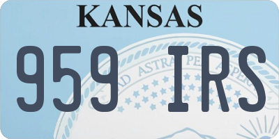 KS license plate 959IRS