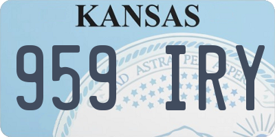 KS license plate 959IRY