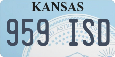 KS license plate 959ISD