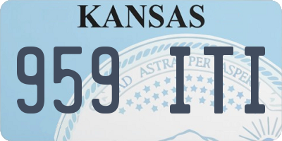 KS license plate 959ITI