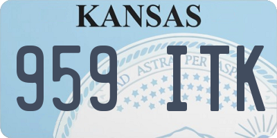 KS license plate 959ITK