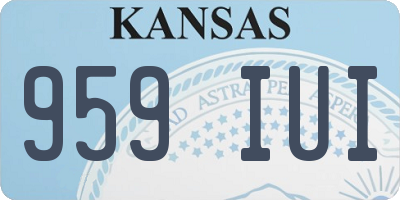 KS license plate 959IUI