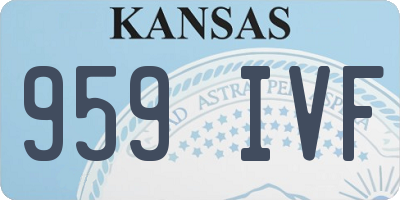 KS license plate 959IVF