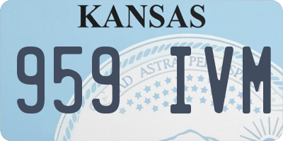 KS license plate 959IVM