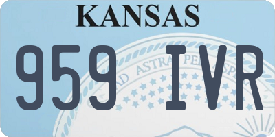 KS license plate 959IVR