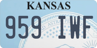 KS license plate 959IWF