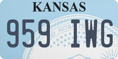 KS license plate 959IWG