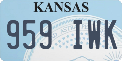 KS license plate 959IWK