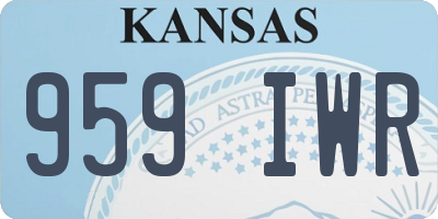 KS license plate 959IWR