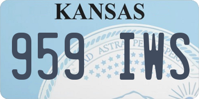 KS license plate 959IWS