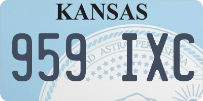 KS license plate 959IXC