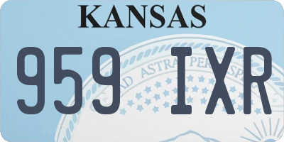 KS license plate 959IXR