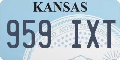 KS license plate 959IXT
