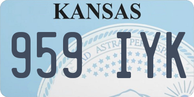 KS license plate 959IYK