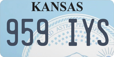 KS license plate 959IYS