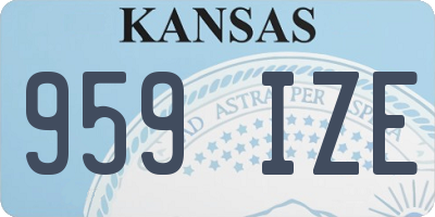 KS license plate 959IZE