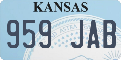 KS license plate 959JAB