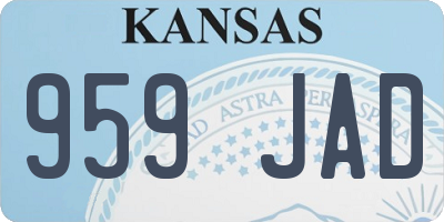 KS license plate 959JAD
