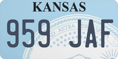 KS license plate 959JAF