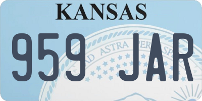 KS license plate 959JAR