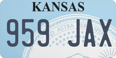 KS license plate 959JAX