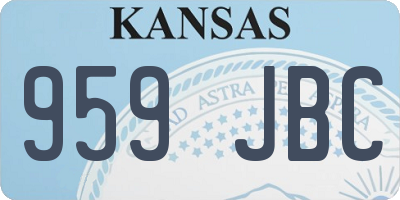 KS license plate 959JBC