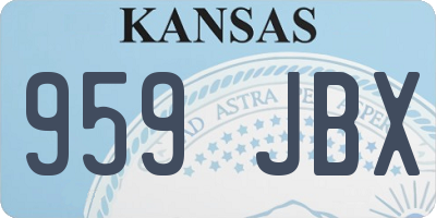 KS license plate 959JBX