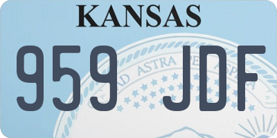 KS license plate 959JDF