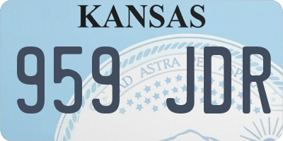 KS license plate 959JDR