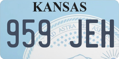 KS license plate 959JEH