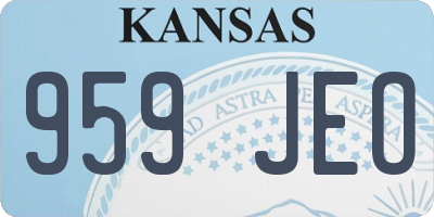 KS license plate 959JEO