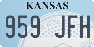 KS license plate 959JFH