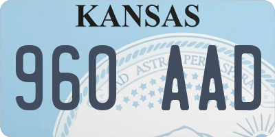 KS license plate 960AAD
