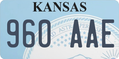 KS license plate 960AAE