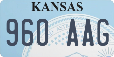 KS license plate 960AAG