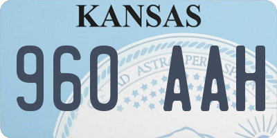 KS license plate 960AAH