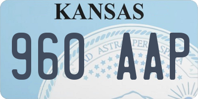 KS license plate 960AAP