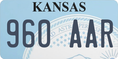 KS license plate 960AAR