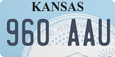 KS license plate 960AAU