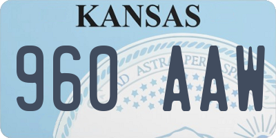 KS license plate 960AAW